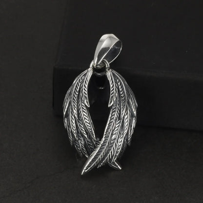 Silver Raven Wings Pendant