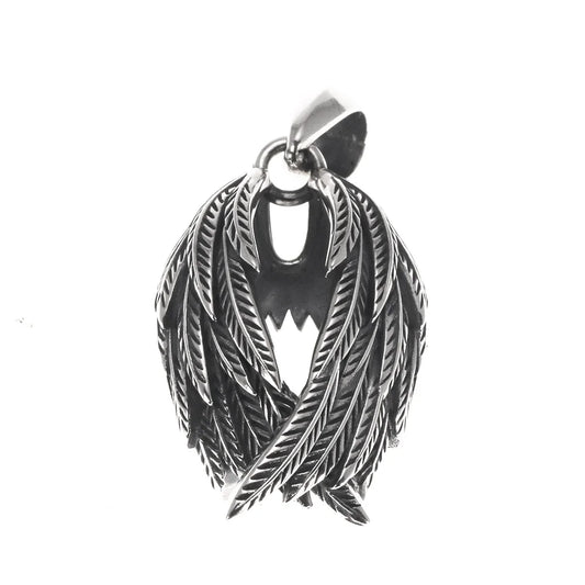 Silver Raven Wings Pendant