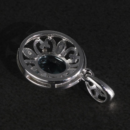 Blue Natural Topaz Pendant