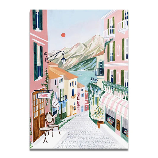 Shopping with a view - Travel Art Print Poster