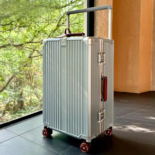 Silver & Red Off-Road Wheel Suitcase