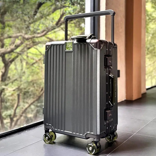 Grey & Dark Green Off-Road Wheel Suitcase