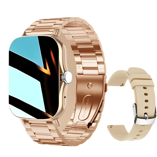 KA Smart Watch Ultra - Gold Steel & Gold Silica