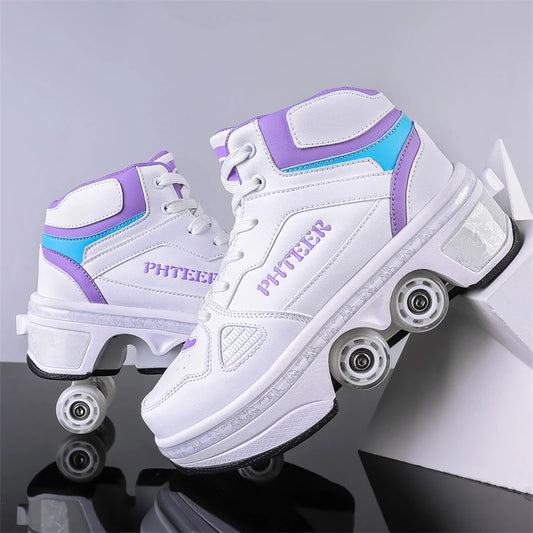 Classic Four Wheel Retractable Roller Skate Sneakers