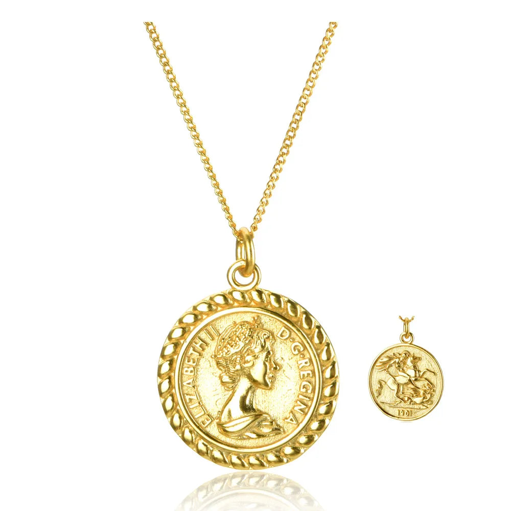 952 Sterling Silver Gold Plated Golden Horse Necklace