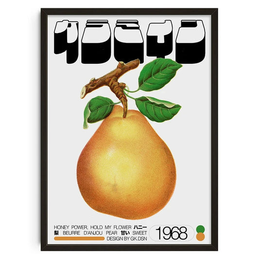Pear - Vintage Retro Abstract Print Poster