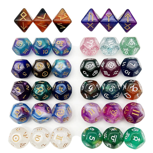 3Pcs Astrology Dice | D8 + D12