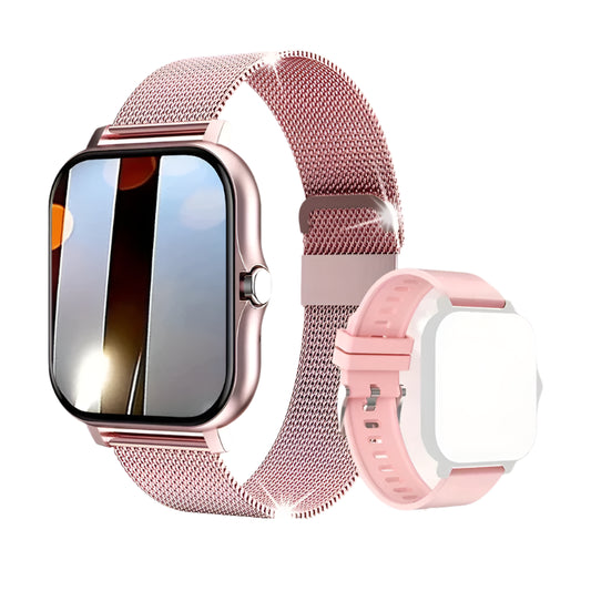 KA Smart Watch Ultra - Pink Mesh & Pink Silica