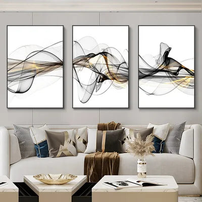 Light Waves - 3 Piece Abstract Landscape Wall Art