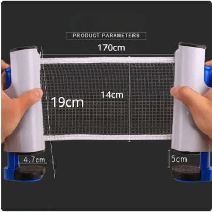 Retractable Table Tennis Net, Balls & Paddles Set