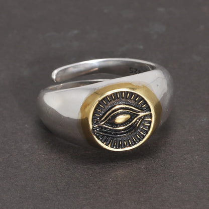 Gold Plated 925 Eye Resizable Ring
