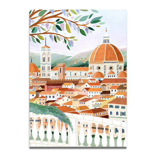 Rooftops - Travel Art Print Poster