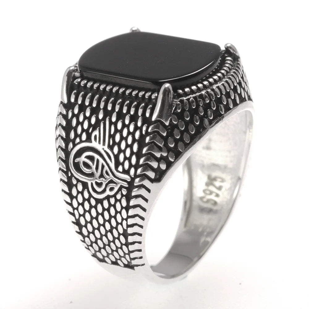 Black Onyx Turkish Signet Ring