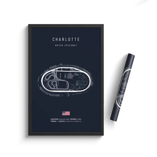 Charlotte Motor Speedway - 4 turns - F1 Race Track Print