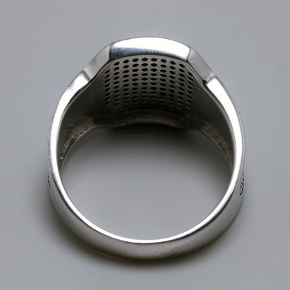Black Zircon Embedded Ring