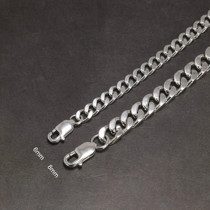 18cm Sterling Silver Cuban Bracelets