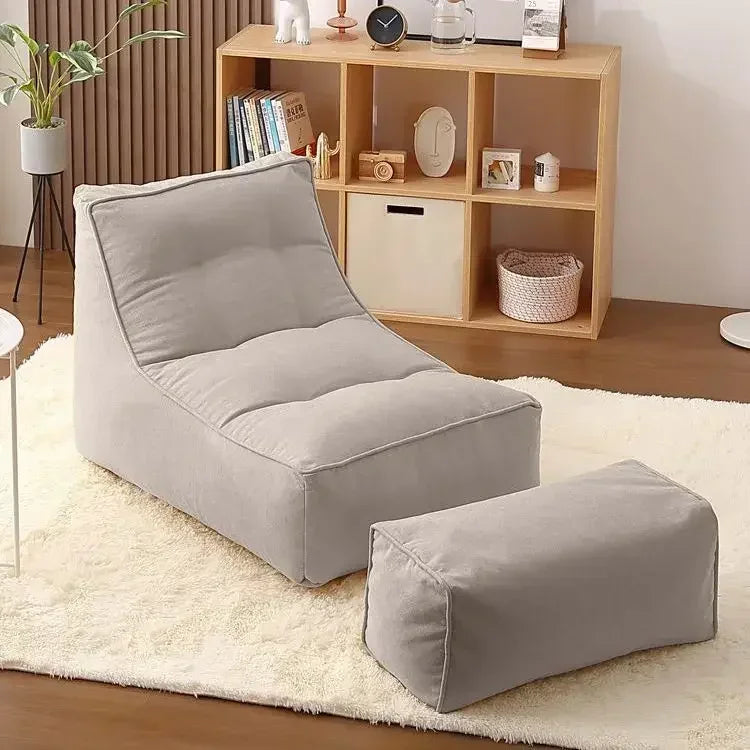 Grey Linen Seat with Footstool