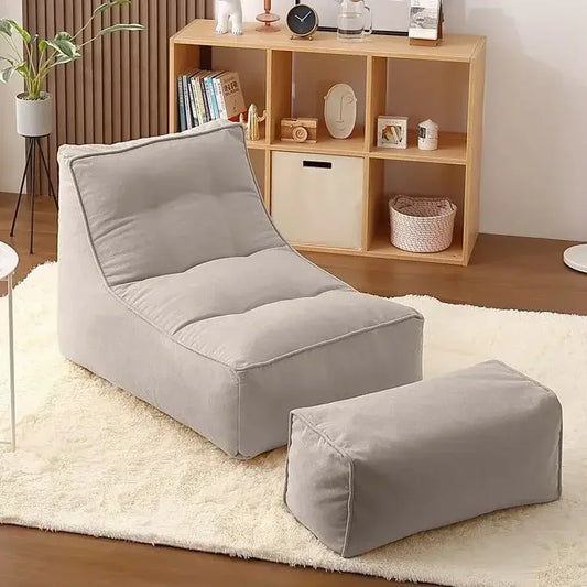 Grey Linen Seat with Footstool