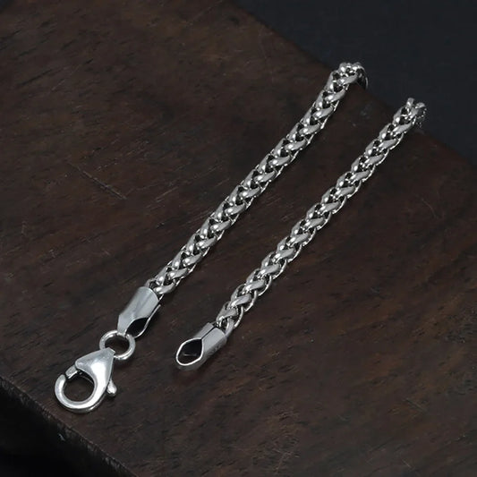 17cm Sterling Silver 3mm Braided Bracelet