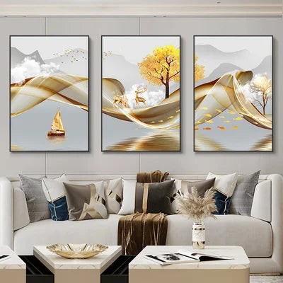 Open Water - 3 Piece Abstract Landscape Wall Art