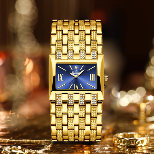 Yalalusi Quartz Crystal Band Watch - Navy