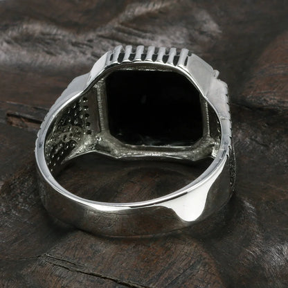 Square Natural Onyx Vintage Ring