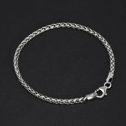 Sterling Silver 3mm Braided Bracelet & Chain