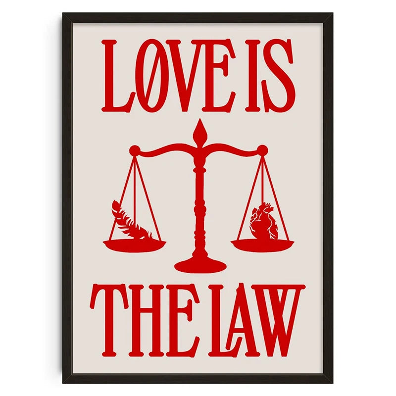 Law of love - Vintage Retro Abstract Print Poster