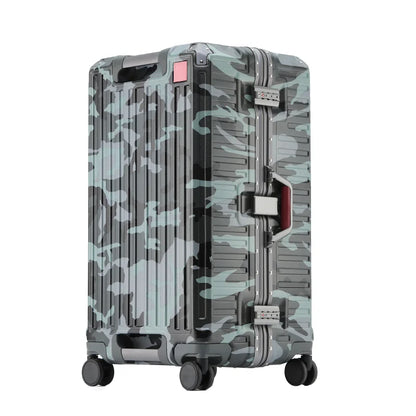 Camouflage Wide Handle Reinforced Suitcase