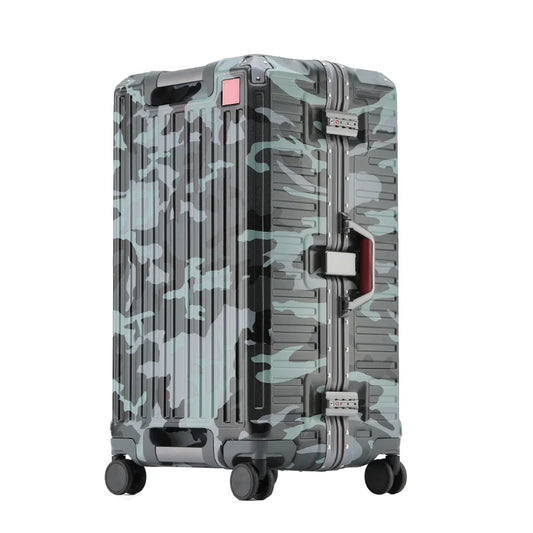 Camouflage Wide Handle Reinforced Suitcase