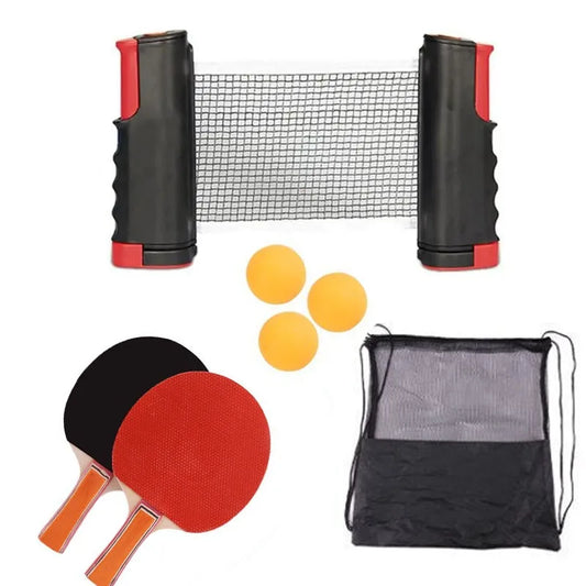 Retractable Table Tennis Net, Balls & Paddles Set