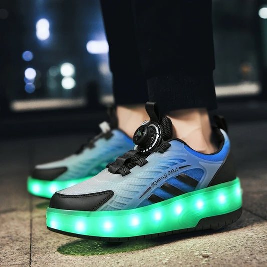 Retractable 2 Wheel LED Roller Shoes