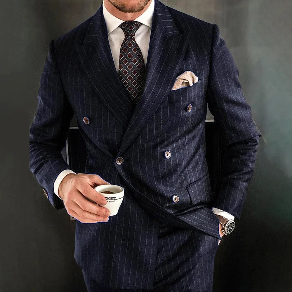 Gentleman's 1920s Pinstripe Navy Suit