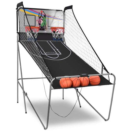 Foldable Double Shot Basketball Arcade with 4 Basketballs