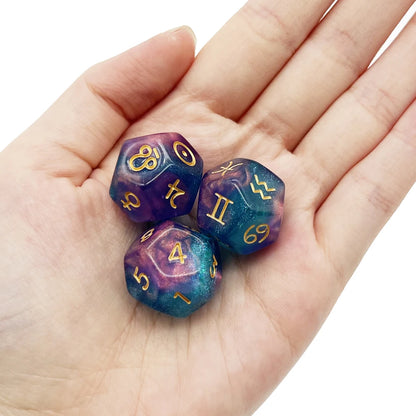 3Pcs Astrology Dice | D8 + D12