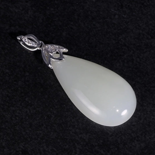 Natural Jade Gemstone - Butterfly Shaped Pendant (Style E)