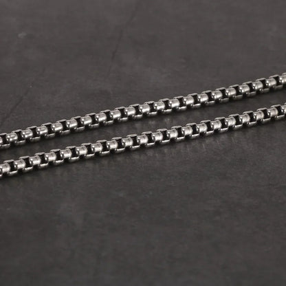 24inch Sterling Silver Thickened Round Box Chain