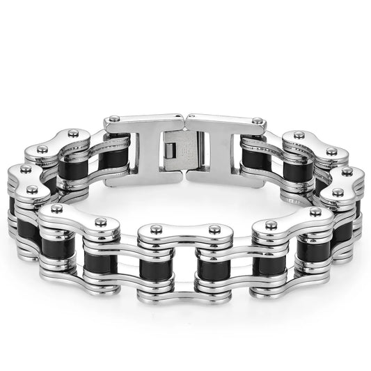 Steel Black Stainless Steel Bicycle Chain Bracelet