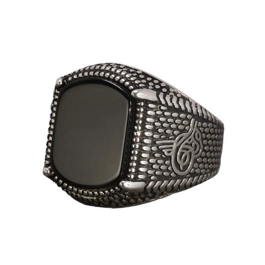 Black Onyx Turkish Signet Ring