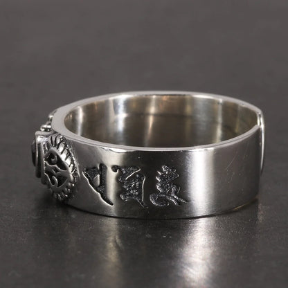 Open Resizable Sterling Silver Natural Garnet Ring