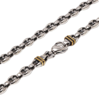 2XL - 55cm - Sterling Silver Coffee Bean Necklace