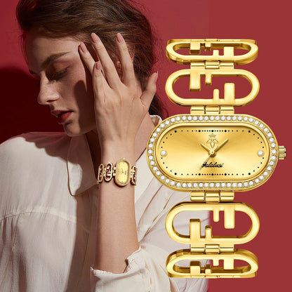 Yalalusi Oval Link Watch - Gold