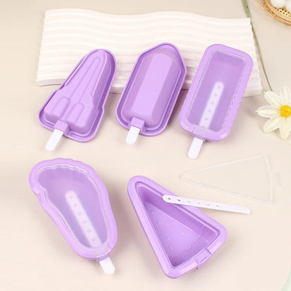 5 Piece Silicone Ice Lolly Mould