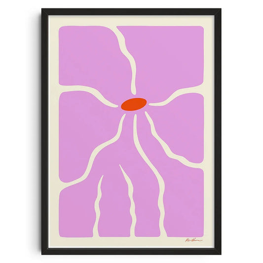 Pink flower - Vintage Retro Abstract Print Poster