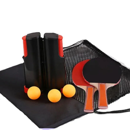 Retractable Table Tennis Net, Balls & Paddles Set