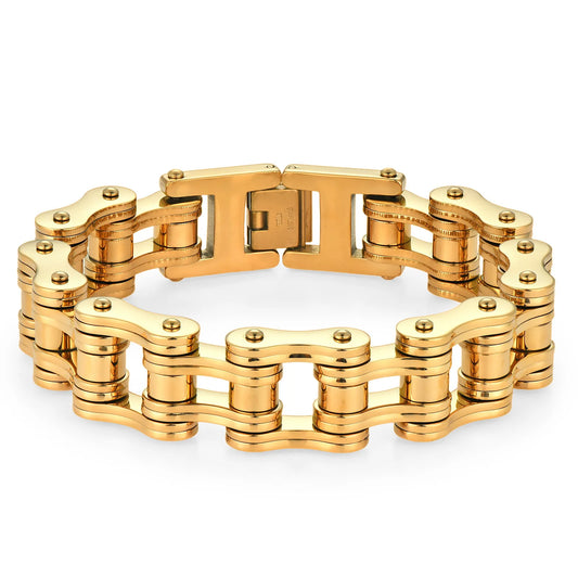 Gold Stainless Steel Bicycle Chain Bracelet
