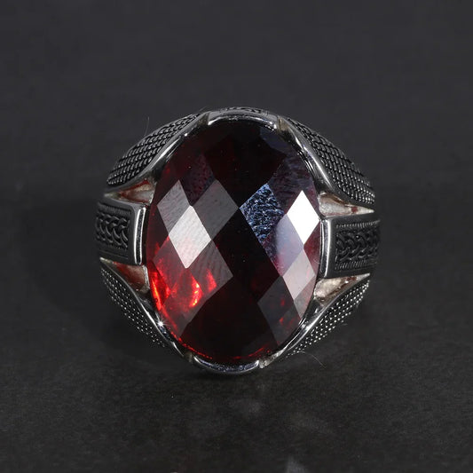 Red Zircon Turkish Ring