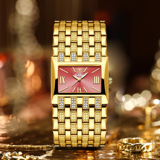 Yalalusi Quartz Crystal Band Watch - Red