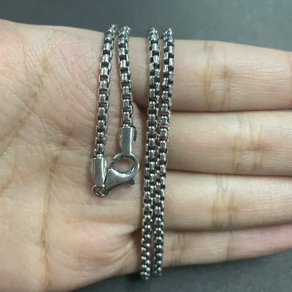 20inch Sterling Silver Thickened Round Box Chain