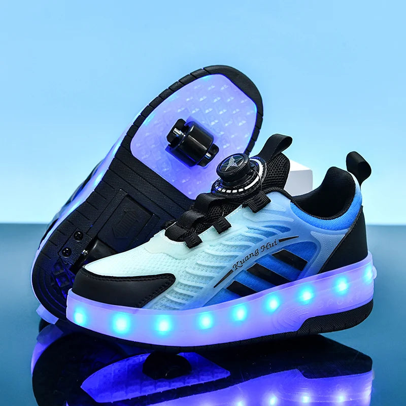 Retractable 2 Wheel LED Roller Shoes